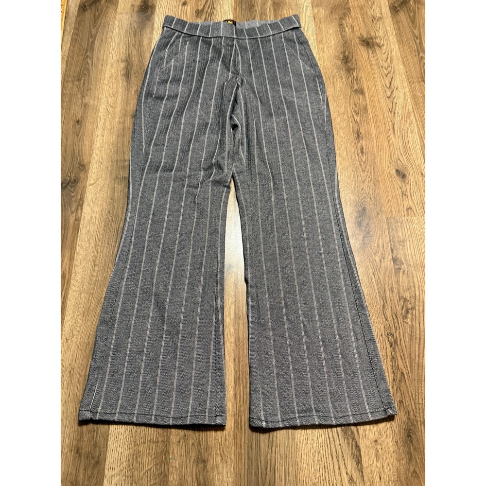 Lee Pants Womens Size 26 Gray Flare Leg Pants Pinstripe Herringbone Trousers